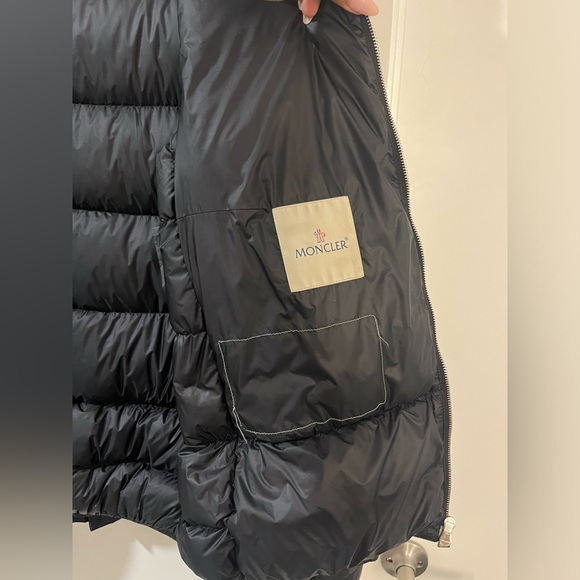 MONCLER Anet Down Puffer Peplum Jacket Coat RARE Black Size 0 fits XS-S - Picture 8 of 11